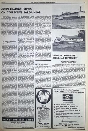   The Western Canadian Lumber Worker, Vol. XXXVI, No. 2, 2nd Issue Jan. 1968   , page 9