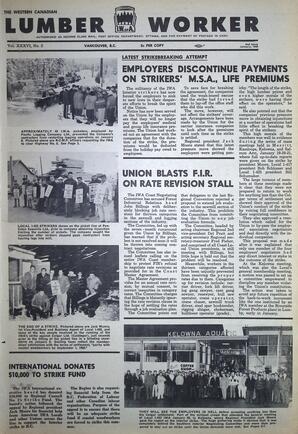   The Western Canadian Lumber Worker, Vol. XXXVI, No. 2, 2nd Issue Jan. 1968   , page 1