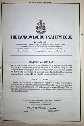   The Western Canadian Lumber Worker, Vol. XXXVI, No. 1, 1st Issue Jan. 1968   , page 11