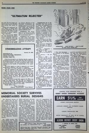   The Western Canadian Lumber Worker, Vol. XXXVI, No. 1, 1st Issue Jan. 1968   , page 8