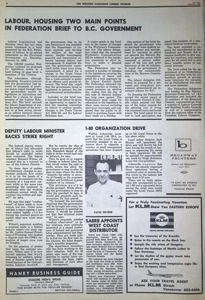   The Western Canadian Lumber Worker, Vol. XXXVI, No. 1, 1st Issue Jan. 1968   , page 4