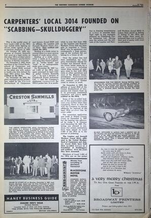   The Western Canadian Lumber Worker, Vol. XXXVI, No. 23, 1st Issue Dec. 1967   , page 2