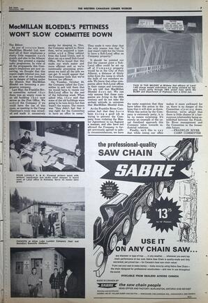   The Western Canadian Lumber Worker, Vol. XXXVI, No. 22, 2nd Issue Nov. 1967   , page 7