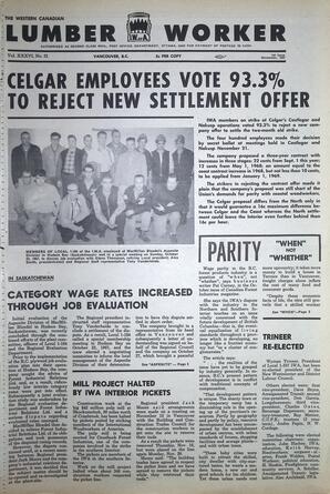   The Western Canadian Lumber Worker, Vol. XXXVI, No. 21, 1st Issue Nov. 1967   , page 1