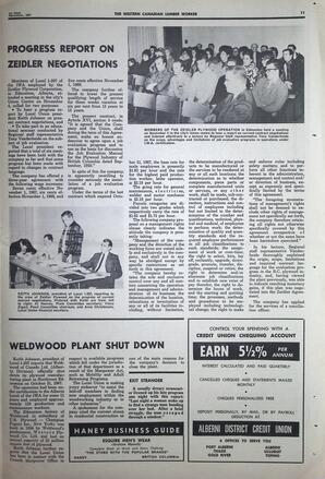   The Western Canadian Lumber Worker, Vol. XXXVI, No. 21, 1st Issue Nov. 1967   , page 11