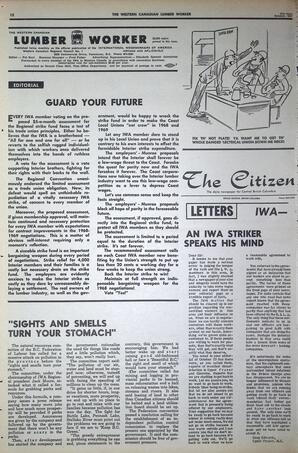   The Western Canadian Lumber Worker, Vol. XXXVI, No. 20, 2nd Issue Oct. 1967   , page 12
