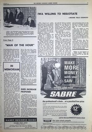   The Western Canadian Lumber Worker, Vol. XXXVI, No. 20, 2nd Issue Oct. 1967   , page 9