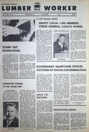   The Western Canadian Lumber Worker, Vol. XXXVI, No. 13, 1st Issue Jul. 1967   , page 1
