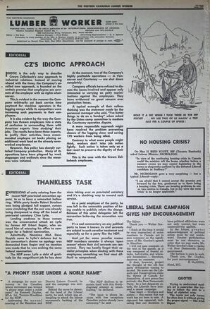   The Western Canadian Lumber Worker, Vol. XXXVI, No. 11, 1st Issue Jun. 1967   , page 8