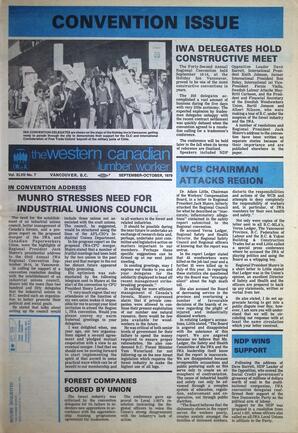   The Western Canadian Lumber Worker, Vol. XLVII No. 7, Sep.-Oct 1979   , page 1