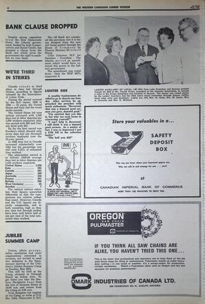   The Western Canadian Lumber Worker, Vol. XXXVI, No. 9, 1st Issue May 1967   , page 6