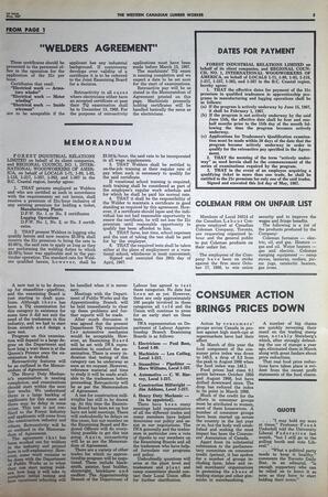   The Western Canadian Lumber Worker, Vol. XXXVI, No. 9, 1st Issue May 1967   , page 3