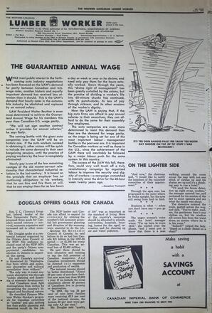   The Western Canadian Lumber Worker, Vol. XXXVI, No. 7, 1st Issue Apr. 1967   , page 12
