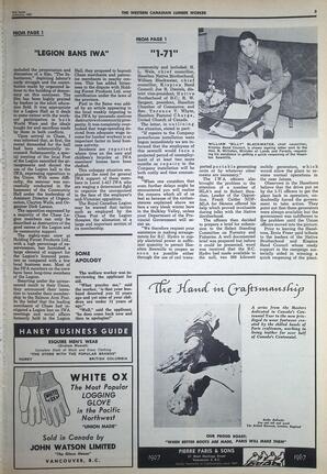   The Western Canadian Lumber Worker, Vol. XXXIV, No. 2, 2nd Issue Jan. 1967   , page 3