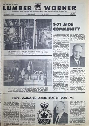   The Western Canadian Lumber Worker, Vol. XXXIV, No. 2, 2nd Issue Jan. 1967   , page 1