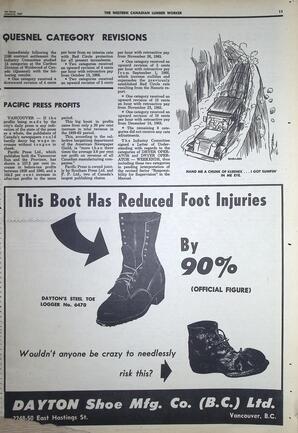   The Western Canadian Lumber Worker, Vol. XXXIV, No. 1, 1st Issue Jan. 1967   , page 11