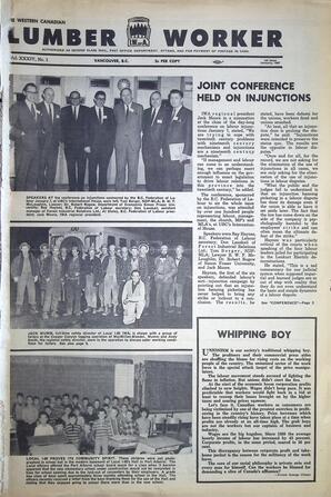   The Western Canadian Lumber Worker, Vol. XXXIV, No. 1, 1st Issue Jan. 1967   , page 1