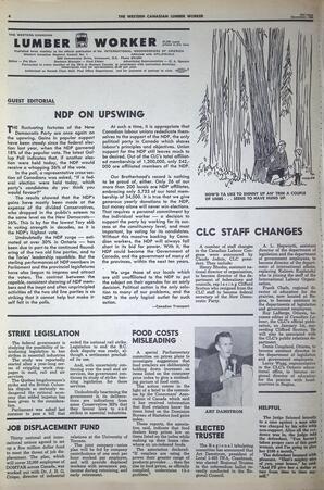   The Western Canadian Lumber Worker, Vol. XXXIII, No. 24, 2nd Issue Dec. 1966   , page 4