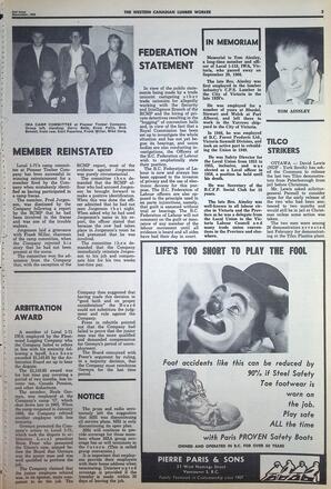   The Western Canadian Lumber Worker, Vol. XXXIII, No. 23, 2nd Issue Nov. 1966   , page 3