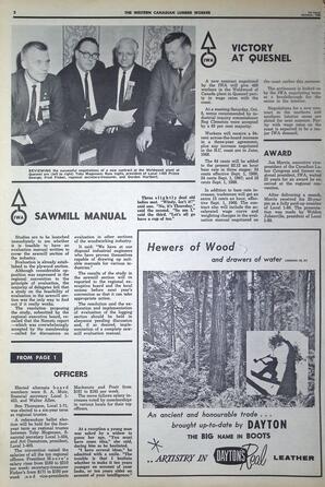   The Western Canadian Lumber Worker, Vol. XXXIII, No. 20, 1st Issue Oct. 1966   , page 2