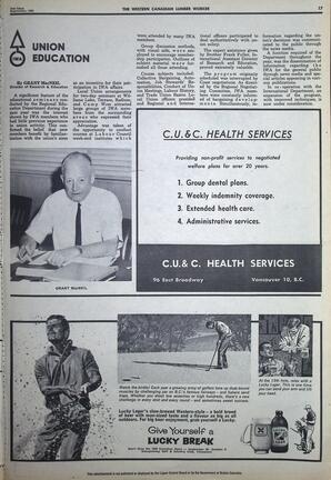   The Western Canadian Lumber Worker, Vol. XXXIII, No. 19, 2nd Issue Sep. 1966   , page 17