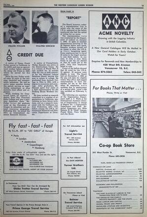   The Western Canadian Lumber Worker, Vol. XXXIII, No. 19, 2nd Issue Sep. 1966   , page 15