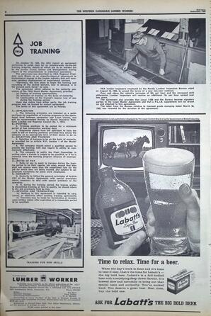   The Western Canadian Lumber Worker, Vol. XXXIII, No. 19, 2nd Issue Sep. 1966   , page 8