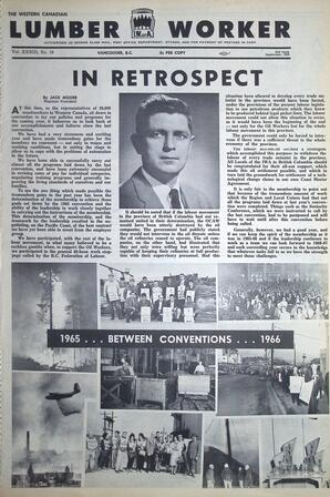   The Western Canadian Lumber Worker, Vol. XXXIII, No. 19, 2nd Issue Sep. 1966   , page 1