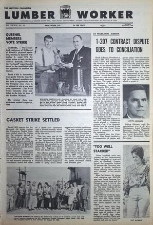   The Western Canadian Lumber Worker, Vol. XXXIII, No. 18, 1st Issue Sep. 1966   , page 1