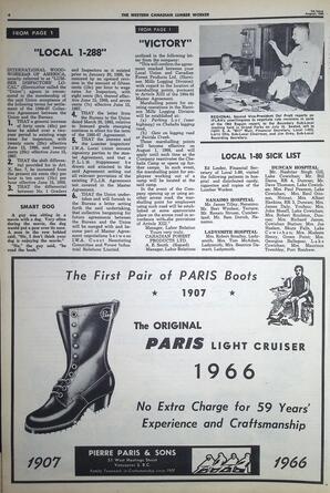   The Western Canadian Lumber Worker, Vol. XXXIII, No. 16, 1st Issue Aug. 1966   , page 4