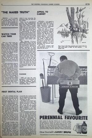   The Western Canadian Lumber Worker, Vol. XXXIII, No. 10, 2nd Issue May 1966   , page 8