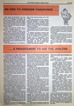   The Western Canadian Lumber Worker, Vol. XLVII No. 5, May 1979   , page 6