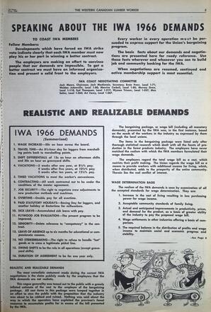   The Western Canadian Lumber Worker, Vol. XXXIII, No. 9, 1st Issue May 1966   , page 5