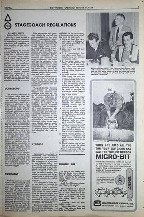   The Western Canadian Lumber Worker, Vol. XXXIII, No. 8, 2nd Issue Apr. 1966   , page 9