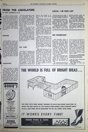   The Western Canadian Lumber Worker, Vol. XXXIII, No. 6, 2nd Issue Mar. 1966   , page 11