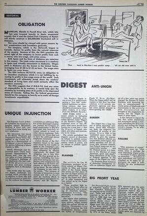   The Western Canadian Lumber Worker, Vol. XXXIII, No. 3, 1st Issue Feb. 1966   , page 12
