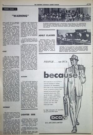   The Western Canadian Lumber Worker, Vol. XXXIII, No. 3, 1st Issue Feb. 1966   , page 8