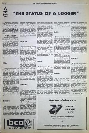   The Western Canadian Lumber Worker, Vol. XXXIII, No. 1, 1st Issue Jan. 1966   , page 7
