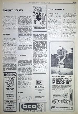   The Western Canadian Lumber Worker, Vol. XXXII, No. 24, 2nd Issue Dec. 1965   , page 8
