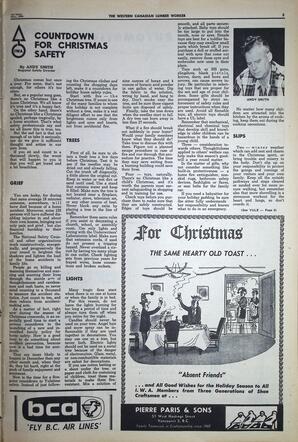   The Western Canadian Lumber Worker, Vol. XXXII, No. 23, 1st Issue Dec. 1965   , page 5