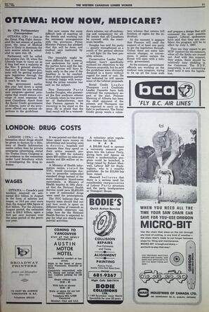  The Western Canadian Lumber Worker, Vol. XXXII, No. 22, 2nd Issue Nov. 1965   , page 11