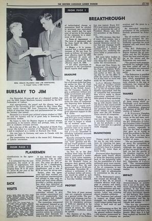   The Western Canadian Lumber Worker, Vol. XXXII, No. 22, 2nd Issue Nov. 1965   , page 2