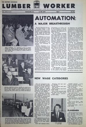   The Western Canadian Lumber Worker, Vol. XXXII, No. 22, 2nd Issue Nov. 1965   , page 1