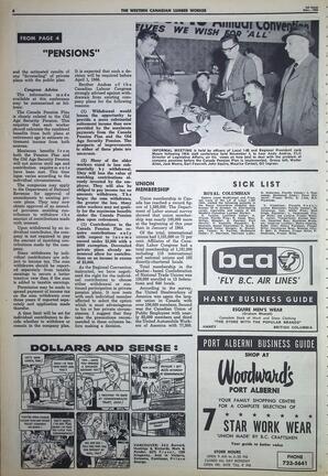   The Western Canadian Lumber Worker, Vol. XXXII, No. 21, 1st Issue Nov. 1965   , page 8