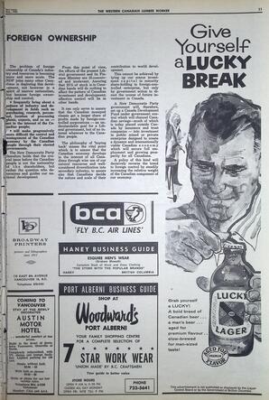   The Western Canadian Lumber Worker, Vol. XXXII, No. 20, 2nd Issue Oct. 1965   , page 11