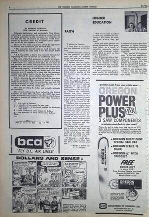   The Western Canadian Lumber Worker, Vol. XXXII, No. 20, 2nd Issue Oct. 1965   , page 8