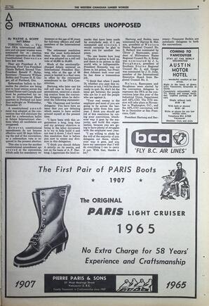   The Western Canadian Lumber Worker, Vol. XXXII, No. 19, 1st Issue Oct. 1965   , page 9