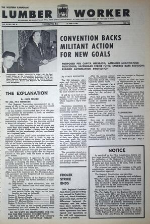   The Western Canadian Lumber Worker, Vol. XXXII, No. 18, 2nd Issue Sep. 1965   , page 1