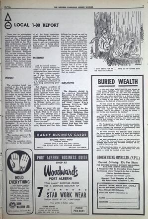   The Western Canadian Lumber Worker, Vol. XXXII, No. 17, 1st Issue Sep. 1965   , page 9