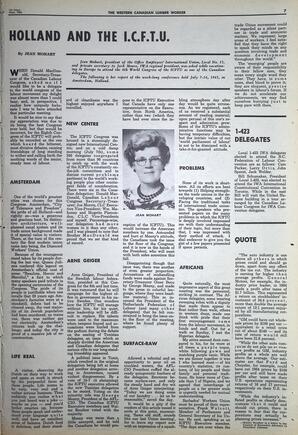   The Western Canadian Lumber Worker, Vol. XXXII, No. 17, 1st Issue Sep. 1965   , page 7